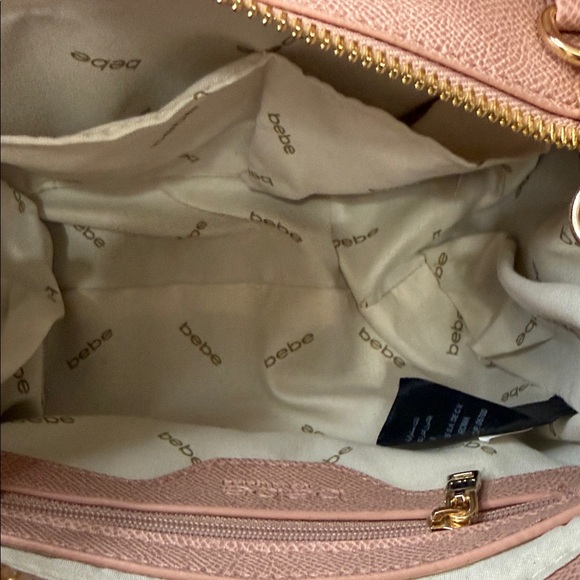 Bebe Dark Blush Mini Satchel with Gold Accents - Picture 6 of 8